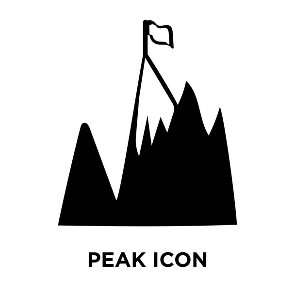 白い背景に、透明な背景にピークのサインのロゴのコンセプトに分離ピークのアイコン ベクトルいっぱい黒い記号 - ベクター画像