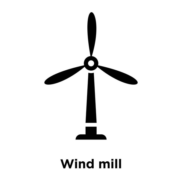 Wind mill icon vector isolated on white background, logo concept of Wind mill sign on transparent background, filled black symbol - Vector, Image
