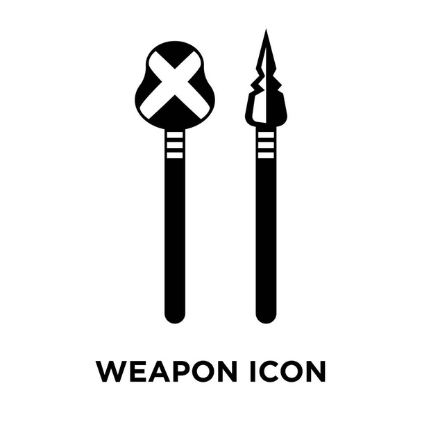 Вектор значка оружия изолирован на белом фоне, концепция логотипа знака "Оружие" на прозрачном фоне, заполненный черный символ
 - Вектор,изображение
