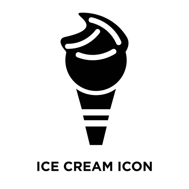 Ice cream icon vector isolated on white background, logo concept of Ice cream sign on transparent background, filled black symbol - Vector, Image