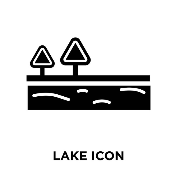 Lago icono vector aislado sobre fondo blanco, logotipo concepto de signo de lago sobre fondo transparente, símbolo negro lleno
 - Vector, imagen