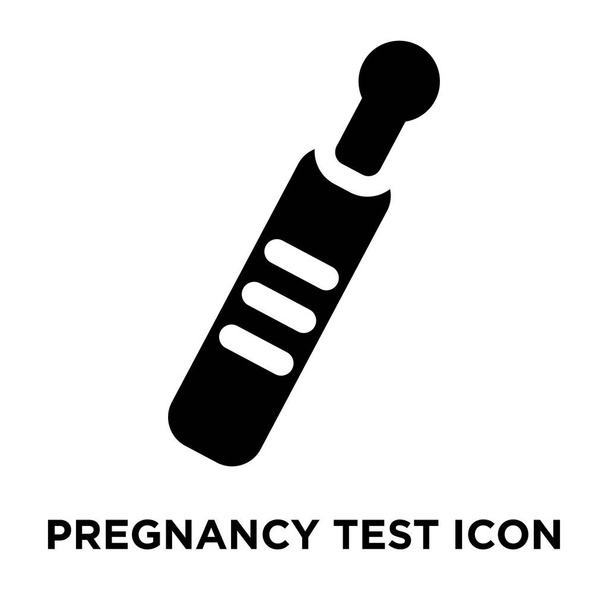 Vektorové ikony těhotenský test izolovaných na bílém pozadí, logo pojmu těhotenský test nápis na průhledné pozadí, plný černý symbol - Vektor, obrázek