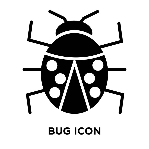 Bug vector icono aislado sobre fondo blanco, concepto de logotipo de Bug signo sobre fondo transparente, símbolo negro lleno
 - Vector, imagen