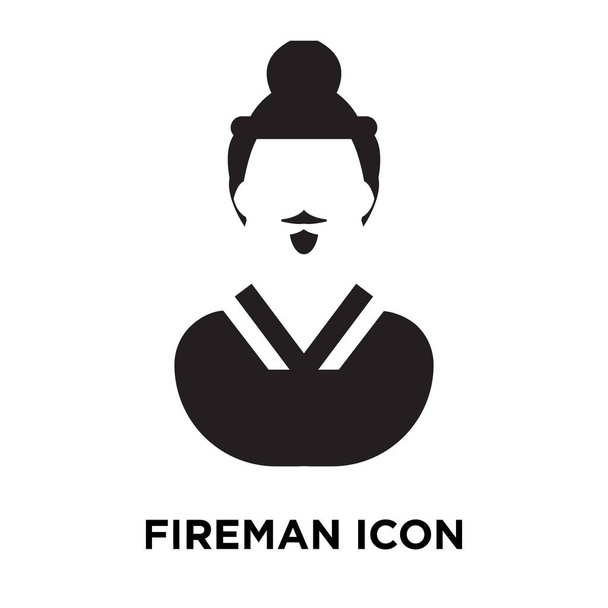 Vektorové ikony hasič izolovaných na bílém pozadí, logo pojmu hasič nápis na průhledné pozadí, plný černý symbol - Vektor, obrázek