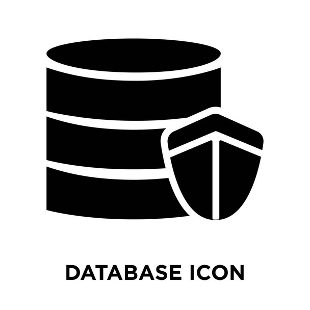 Вектор значка базы данных изолирован на белом фоне, концепция логотипа базы данных знак на прозрачном фоне, заполненный черный символ
 - Вектор,изображение