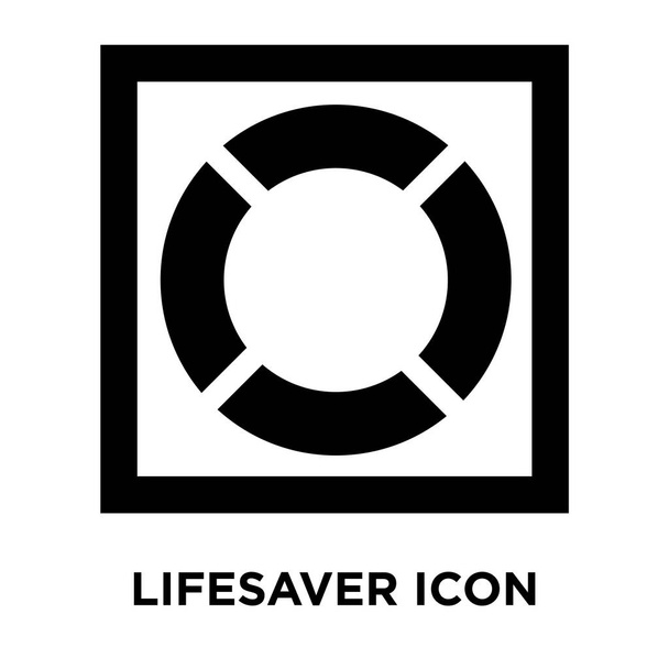 白い背景に、透明な背景に命の恩人サインのロゴのコンセプトに分離された命の恩人のアイコン ベクトルいっぱい黒い記号 - ベクター画像