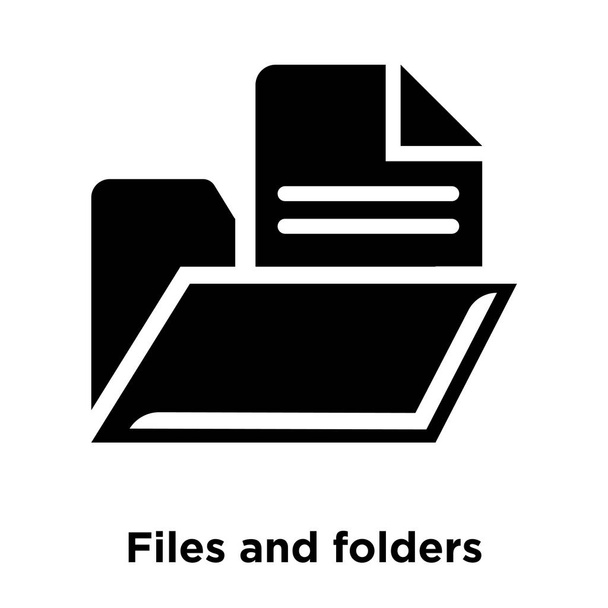 Dateien und Ordner Icon Vektor isoliert auf weißem Hintergrund, Logo Konzept von Dateien und Ordnern Zeichen auf transparentem Hintergrund, gefüllt schwarzes Symbol - Vektor, Bild