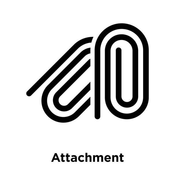 Attachment icon vector isolated on white background, logo concept of Attachment sign on transparent background, filled black symbol - Vector, Image