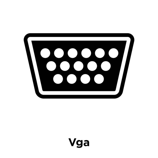 Vga ícone vetor isolado no fundo branco, conceito de logotipo do sinal Vga no fundo transparente, símbolo preto preenchido
 - Vetor, Imagem