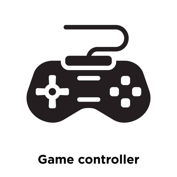 ゲーム コント ローラー アイコン ベクトルは、白い背景で隔離、透明な背景、塗りつぶし黒シンボル サインオン ゲーム コント ローラーのロゴのコンセプト - ベクター画像