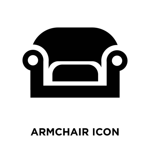 Armchair icon vector isolated on white background, logo concept of Armchair sign on transparent background, filled black symbol - Vector, Image