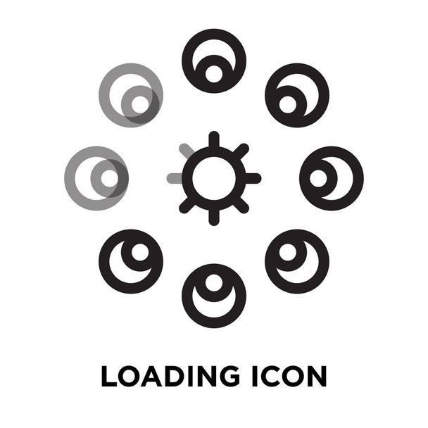 Vector de icono de carga aislado sobre fondo blanco, concepto de logotipo de Cargando signo sobre fondo transparente, símbolo negro relleno
 - Vector, imagen