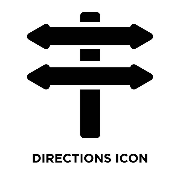 Instrucciones vector icono aislado sobre fondo blanco, concepto de logotipo de Direcciones signo sobre fondo transparente, símbolo negro relleno
 - Vector, imagen
