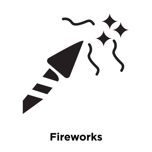Fireworks icon vector isolated on white background, logo concept of Fireworks sign on transparent background, filled black symbol - Vector, Image