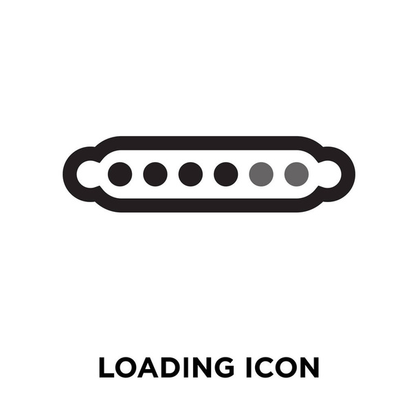 Carregando vetor de ícone isolado no fundo branco, conceito de logotipo do sinal de carregamento no fundo transparente, símbolo preto preenchido
 - Vetor, Imagem