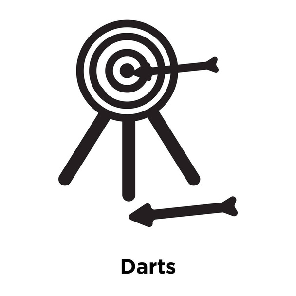 Darts Symbol Vektor isoliert auf weißem Hintergrund, Logo-Konzept der Darts-Zeichen auf transparentem Hintergrund, gefüllt schwarzes Symbol - Vektor, Bild