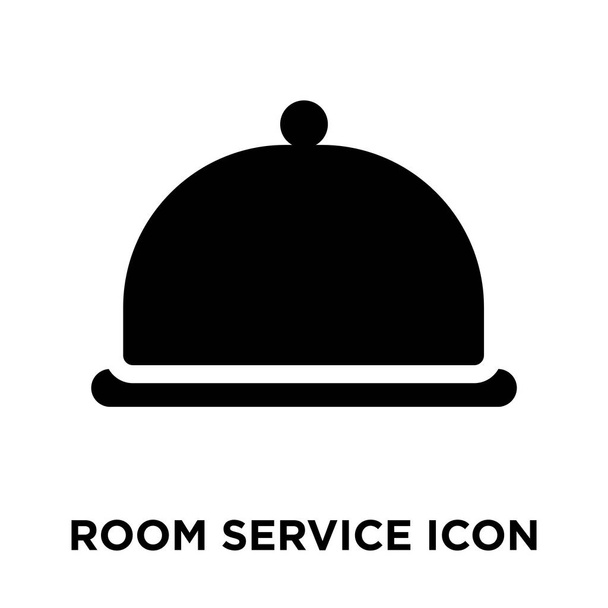 Pokojová služba ikonu vektorové izolovaných na bílém pozadí, logo pojmu pokojová služba nápis na průhledné pozadí, plný černý symbol - Vektor, obrázek