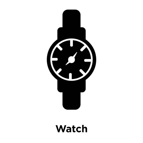 Horloge pictogram vector geïsoleerd op een witte achtergrond, logo concept van horloge teken op transparante achtergrond, gevuld zwart symbool - Vector, afbeelding