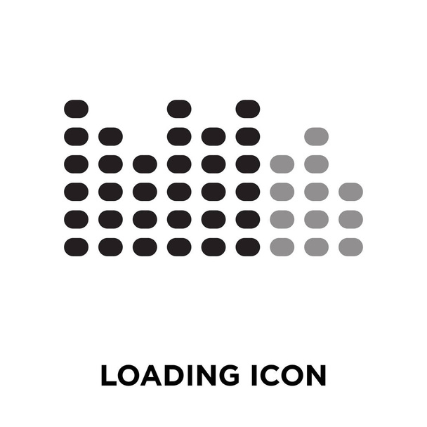 白い背景で隔離のアイコン ベクトルをロードすると、透明な背景は、サインオンの読み込みのロゴのコンセプトいっぱい黒い記号 - ベクター画像