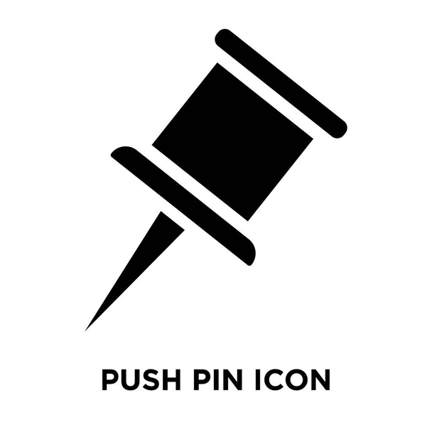 Push pin icono vector aislado sobre fondo blanco, concepto de logotipo de Push pin signo sobre fondo transparente, símbolo negro lleno
 - Vector, imagen