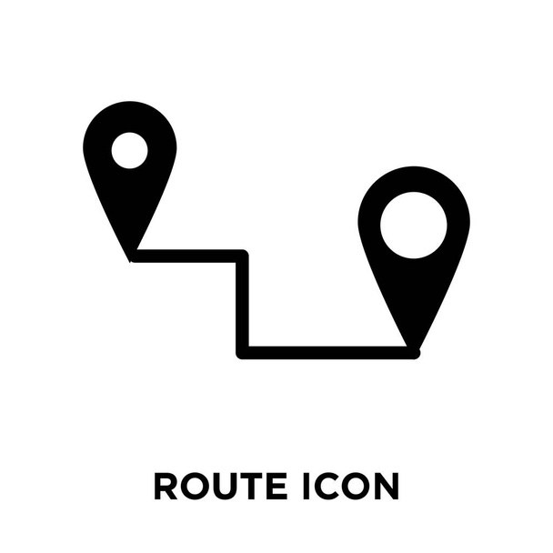 Vetor de ícone de rota isolado no fundo branco, conceito de logotipo do sinal de rota no fundo transparente, símbolo preto preenchido
 - Vetor, Imagem
