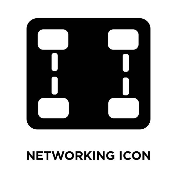 Networking wektor ikona na białym tle na białym tle, koncepcja logo znaku sieci na przezroczystym tle, wypełnione czarny symbol - Wektor, obraz