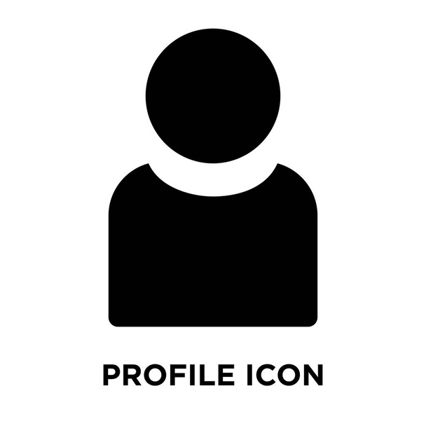 Профиль иконка вектор изолирован на белом фоне, логотип концепции знак профиля на прозрачном фоне, заполненный черный символ
 - Вектор,изображение