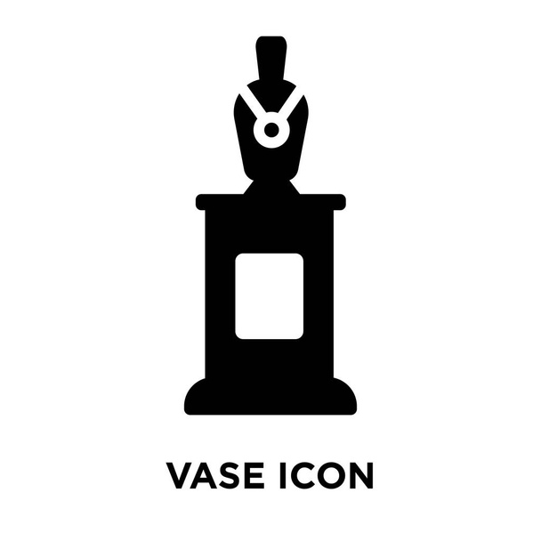 Ваза иконка вектор изолирован на белом фоне, логотип концепции вазы знак на прозрачном фоне, заполненный черный символ
 - Вектор,изображение