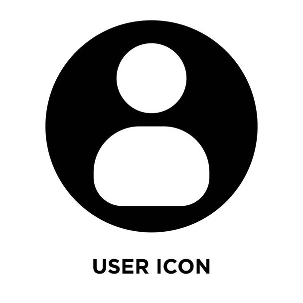Vektorové ikony uživatele izolované na bílém pozadí, logo pojmu uživatele nápis na průhledné pozadí, plný černý symbol - Vektor, obrázek