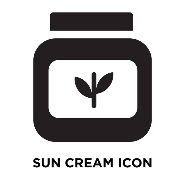 Beyaz zemin üzerine krem simge vektör izole güneş güneş kremi kavramı logo oturum şeffaf arka plan, dolgulu siyah sembolü - Vektör, Görsel