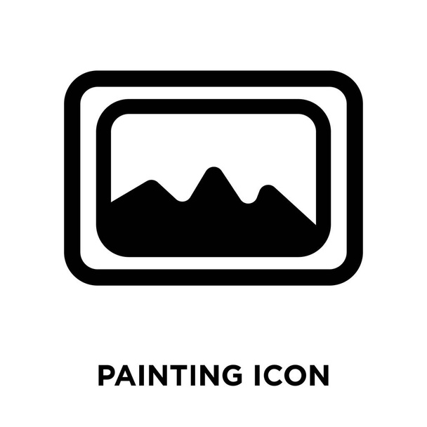 Festmény, ikon-vektoros elszigetelt fehér background, logo fogalom a festészet jel-ra átlátszó háttér, tele fekete szimbólum - Vektor, kép