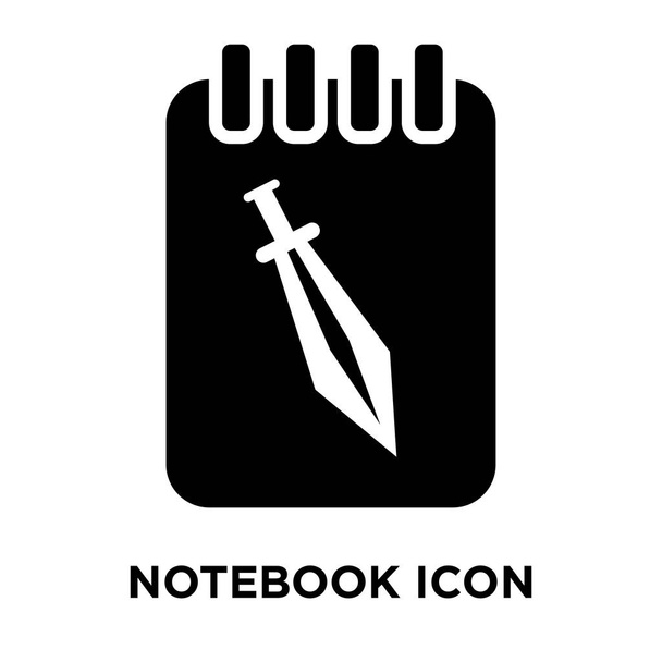 Notebook ikon-vektoros elszigetelt fehér background, embléma koncepció Notebook jel-ra átlátszó háttér, tele fekete szimbólum - Vektor, kép