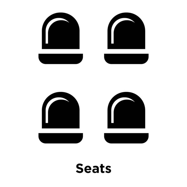 Sitze Symbol Vektor isoliert auf weißem Hintergrund, Logo Konzept der Sitze Zeichen auf transparentem Hintergrund, gefüllt schwarzes Symbol - Vektor, Bild