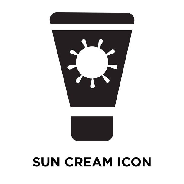 Beyaz zemin üzerine krem simge vektör izole güneş güneş kremi kavramı logo oturum şeffaf arka plan, dolgulu siyah sembolü - Vektör, Görsel