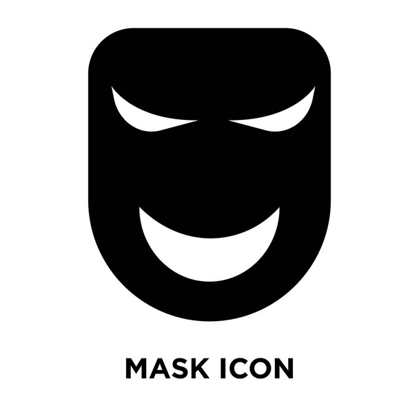 Maszk ikon-vektoros elszigetelt fehér background, logo fogalom a maszk jel-ra átlátszó háttér, tele fekete szimbólum - Vektor, kép