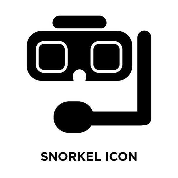 白い背景に、透明な背景にシュノーケル サインのロゴのコンセプトに分離されたシュノーケル アイコン ベクトルいっぱい黒い記号 - ベクター画像