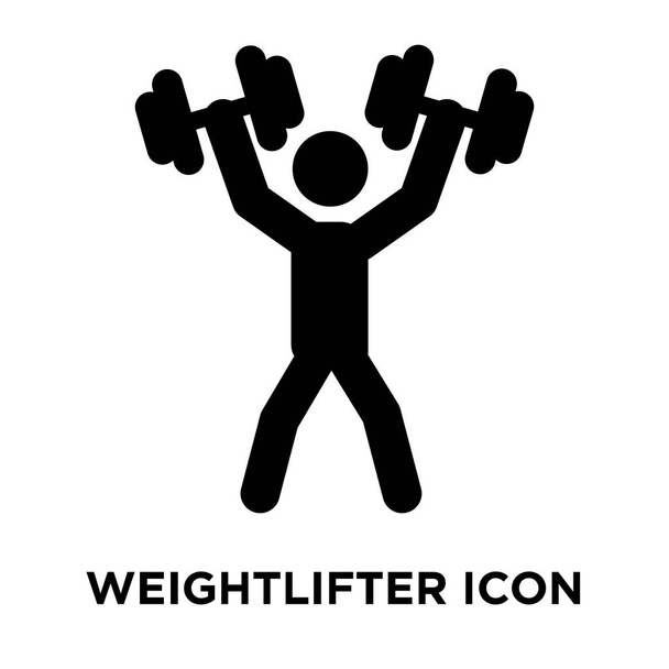 Gewichtheber-Symbol-Vektor isoliert auf weißem Hintergrund, Logo-Konzept des Gewichtheberschildes auf transparentem Hintergrund, gefülltes schwarzes Symbol - Vektor, Bild