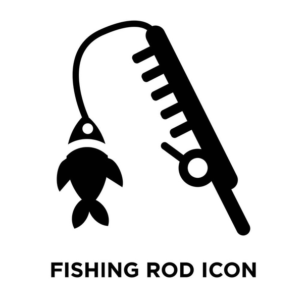 Vecteur d'icône de canne à pêche isolé sur fond blanc, concept de logo de signe de canne à pêche sur fond transparent, symbole noir rempli
 - Vecteur, image