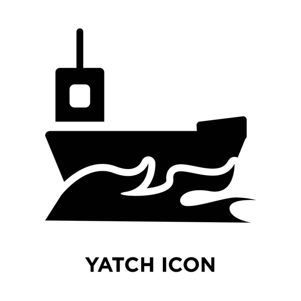 Yatch ikon-vektoros elszigetelt fehér background, logo fogalom Yatch jel-ra átlátszó háttér, tele fekete szimbólum - Vektor, kép