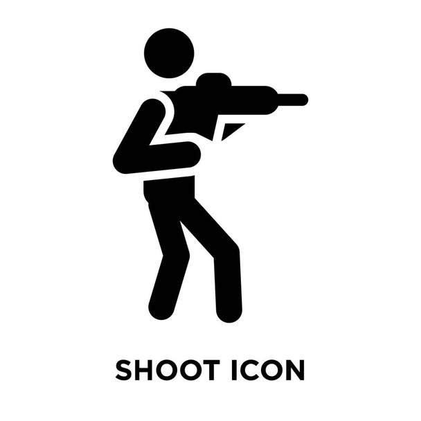 Vektorové ikony natáčení izolovaných na bílém pozadí, logo pojmu střílet nápis na průhledné pozadí, plný černý symbol - Vektor, obrázek