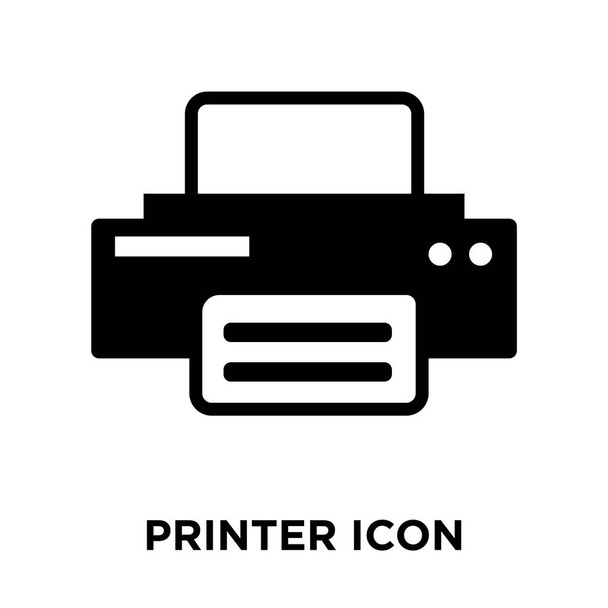 Printer icon vector isolated on white background, logo concept of Printer sign on transparent background, filled black symbol - Vector, Image
