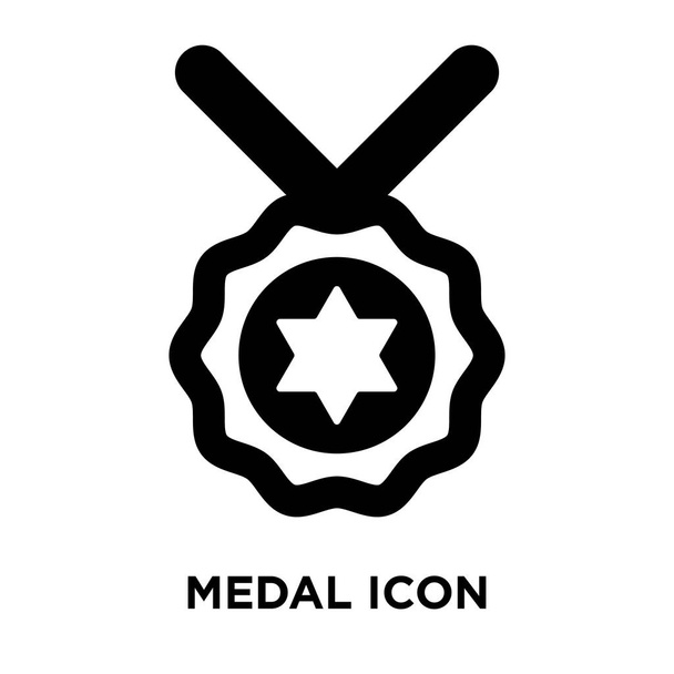 Medaillensymbol-Vektor isoliert auf weißem Hintergrund, Logo-Konzept des Medaillenzeichens auf transparentem Hintergrund, gefülltes schwarzes Symbol - Vektor, Bild