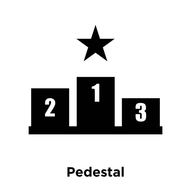 Pedestal icon vector isolated on white background, logo concept of Pedestal sign on transparent background, filled black symbol - Vector, Image