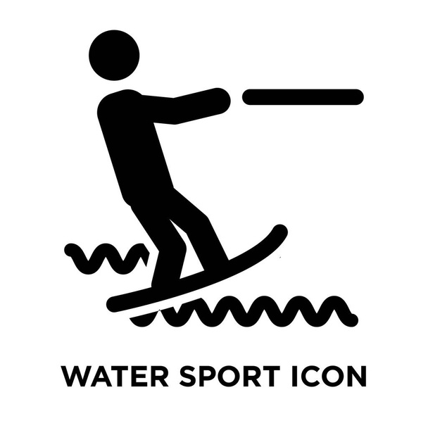 白い背景に、透明な背景にウォーター スポーツ サインのロゴのコンセプトに分離された水スポーツ アイコン ベクトルいっぱい黒い記号 - ベクター画像