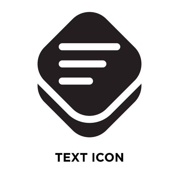 Tekst wektor ikona na białym tle na białym tle, koncepcja logo znaku tekstu na przezroczystym tle, wypełnione czarny symbol - Wektor, obraz