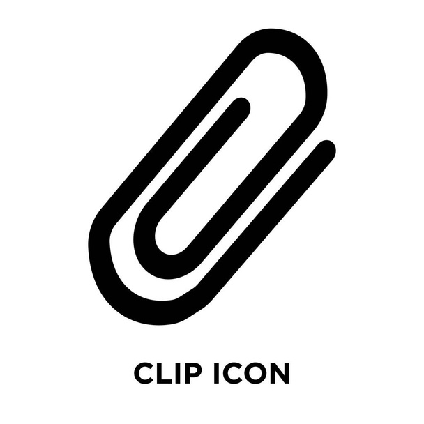 Clip icon vector isolated on white background, logo concept of Clip sign on transparent background, filled black symbol - Vector, Image