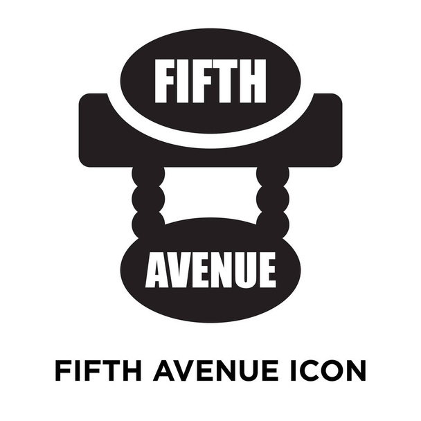 Vektorové ikony páté avenue izolovaných na bílém pozadí, logo pojmu páté avenue nápis na průhledné pozadí, plný černý symbol - Vektor, obrázek