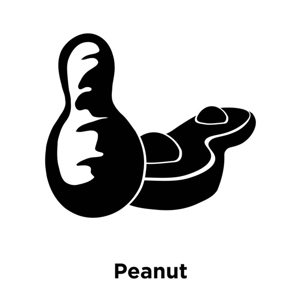Peanut icon vector isolated on white background, logo concept of Peanut sign on transparent background, filled black symbol - Vector, Image