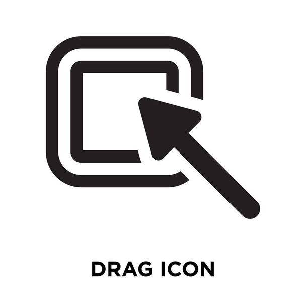 Vetor de ícone de arrastar isolado no fundo branco, conceito de logotipo do sinal de arrastar no fundo transparente, símbolo preto preenchido
 - Vetor, Imagem