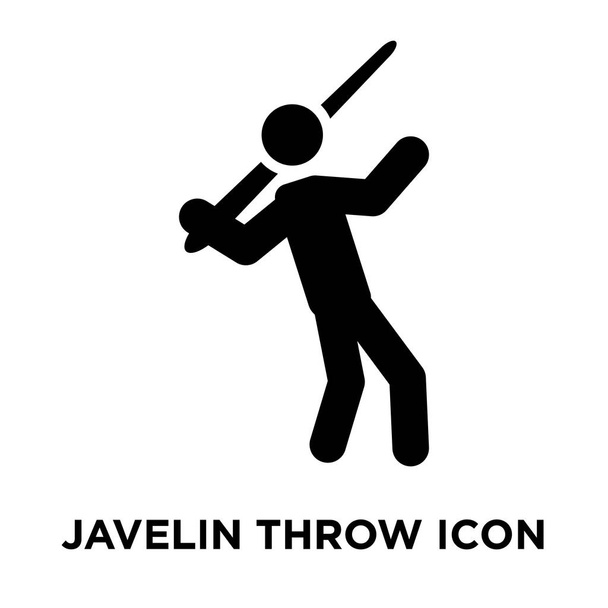 Javelin throw ikon vektor elszigetelt fehér background, logo fogalom a Gerelyhajítás jel-ra átlátszó háttér, tele fekete szimbólum - Vektor, kép